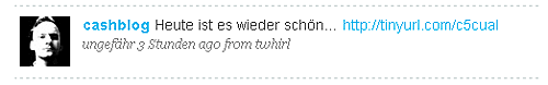 Wie gut, dass uns Benutzer CashBlog mitteilt, dass das Wetter schön ist. Spart man sich doch somit den Blick aus dem Fenster!