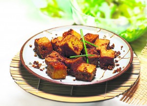 Tofu Natur mit Sojasauce und Sesam