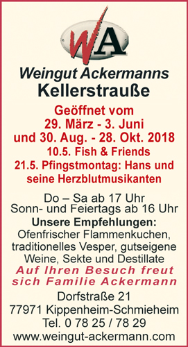 Weingut Ackermanns Kellerstraße Kippenheim-Schmieheim